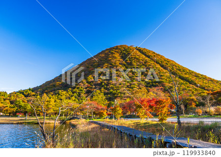 【群馬県】県立榛名公園から見る榛名山　秋 119933840