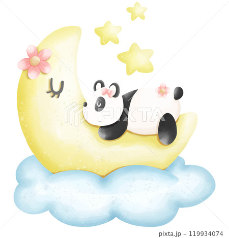 cute duck flying above the cloud 119934074
