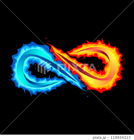 Multicolored infinity sign over the black 119934323