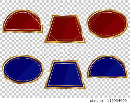 Set of 6 luxurious frames, red & blue Set of 6 luxurious frames, red & blue 119934490