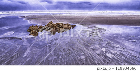 Beach of Los Quebrantos, San Juan de la Arena, Spain Beach of Los Quebrantos, San Juan de la Arena, Spain 119934666