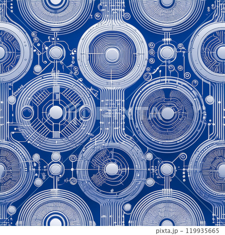 繰り返しシームレスな基盤のイラスト素材 青色 繰り返しシームレスな基盤のイラスト素材 青色 119935665