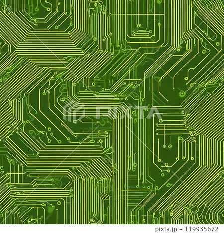 繰り返しシームレスな基盤のイラスト素材　緑色 119935672