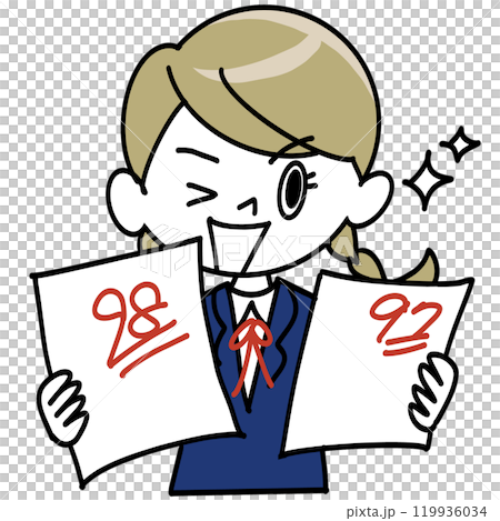 返回的測驗答案和女學生 119936034