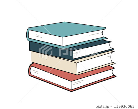 積み重なった本 4冊 イラスト素材 積み重なった本 4冊 イラスト素材 119936063