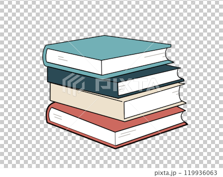 堆疊的書4本插畫素材 119936063