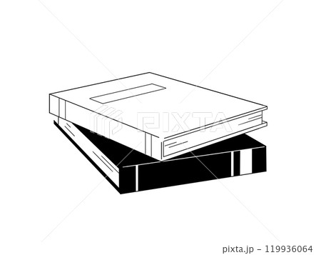 積み重なった本　2冊　イラスト素材 119936064