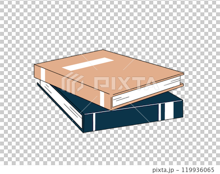 Stacked books, 2 books, illustration material 119936065
