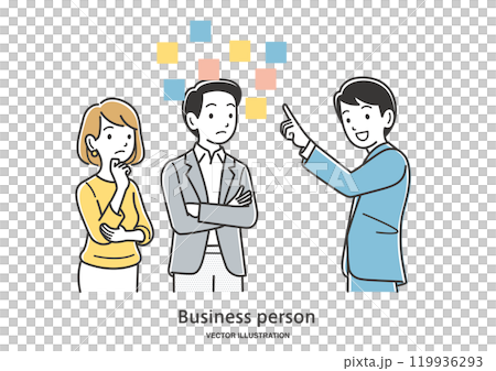 提出各種想法並思考計劃的商人。 119936293