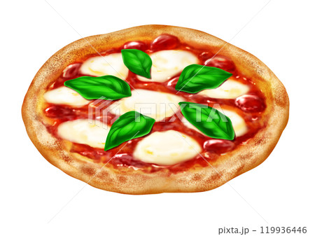 　ピザ　マルゲリータ　イタリア料理　モッツレラ　トマトソース 119936446