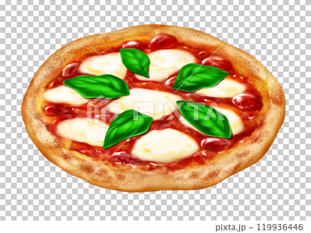 　ピザ　マルゲリータ　イタリア料理　モッツレラ　トマトソース 119936446