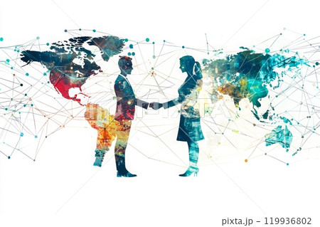 国際ビジネスにおける信頼と協力の握手 119936802