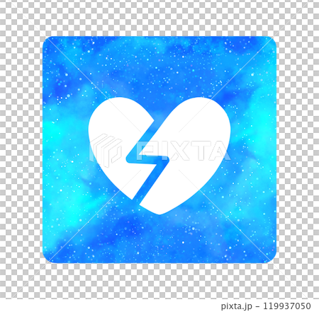 Light blue starry sky | Cracked heart symbol 119937050