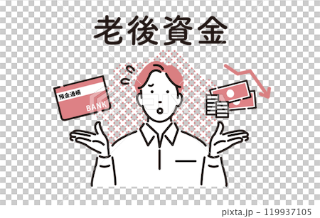 A young man worried about his retirement funds 119937105