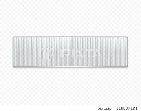 Vector illustration of rectangular corrugated glass with a corrugated surface on a transparent background 119937181