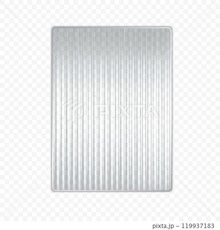 Vector illustration of rectangular corrugated glass with a corrugated surface with highlights 119937183