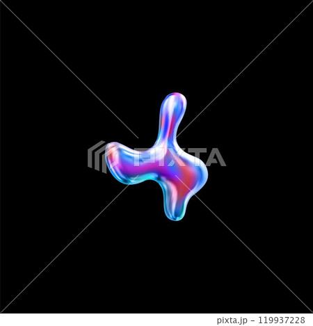 A vector icon with a smooth shape in rainbow neon colors and chrome elements. A vector icon with a smooth shape in rainbow neon colors and chrome elements. 119937228