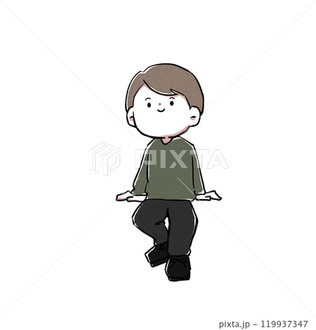 腰掛けている男性のイラスト 119937347
