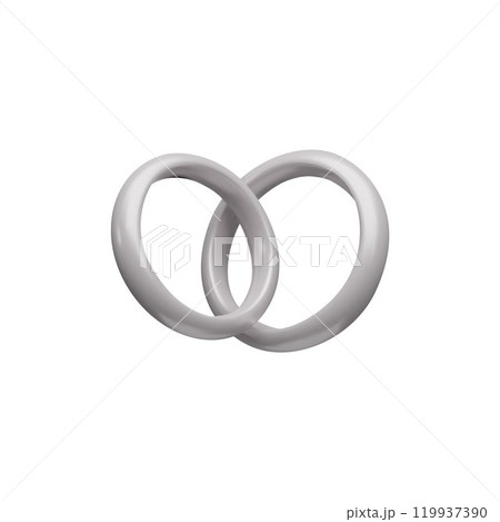 3D illustration of an elegant set of wedding rings for a marriage proposal and engagement. 3D illustration of an elegant set of wedding rings for a marriage proposal and engagement. 119937390