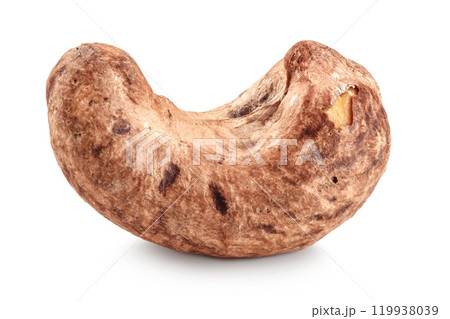 cashew nut with shell isolated on white background cashew nut with shell isolated on white background 119938039