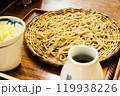 夏の風物詩冷たい蕎麦、ざるそば、家庭料理、夏野菜イメージ 119938226