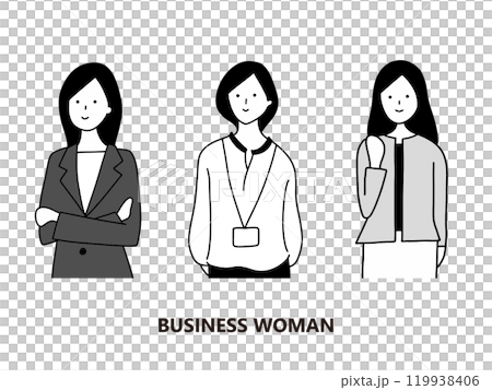 Business woman line drawing illustration Business woman line drawing illustration 119938406