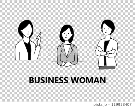女商人線描 女商人線描 119938407