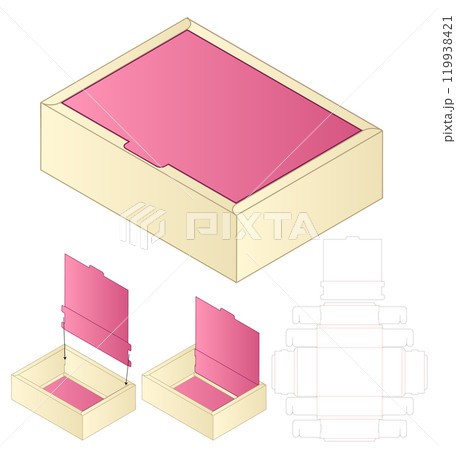 Box packaging die cut template design. 3d mock-up Box packaging die cut template design. 3d mock-up 119938421