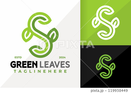 Letter S Green Leaf Logo Icon Vector Design. Creative simple logos designs illustration Letter S Green Leaf Logo Icon Vector Design. Creative simple logos designs illustration 119938449