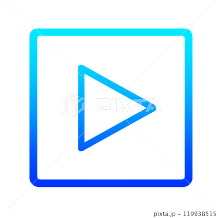 青いグラデーションの再生マーク 119938515