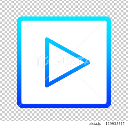 青いグラデーションの再生マーク 119938515