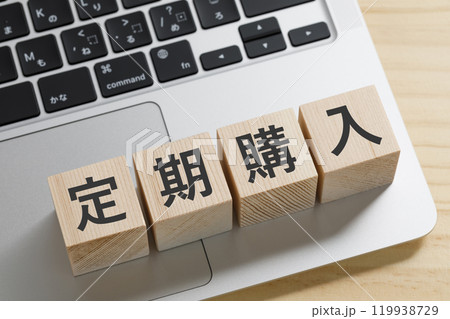 定期網入と書かれた積み木のブロック 定期網入と書かれた積み木のブロック 119938729