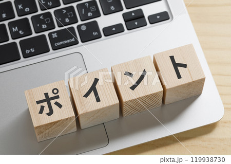 ポイントと書かれた積み木のブロック 119938730