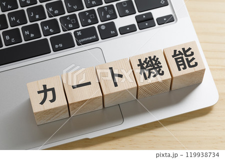 カート機能と書かれた積み木のブロック カート機能と書かれた積み木のブロック 119938734