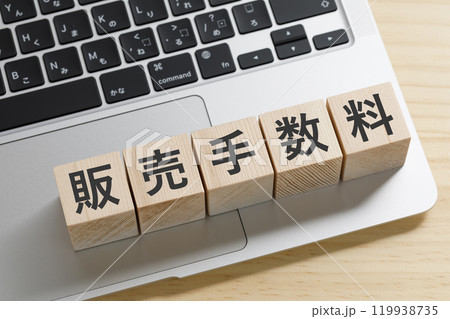 販売手数料と書かれた積み木のブロック 販売手数料と書かれた積み木のブロック 119938735