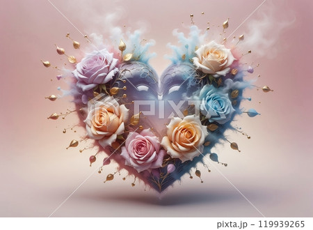 beautiful pink rose flowers, clean empty space for text 119939265