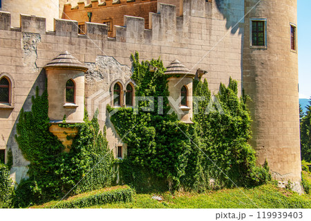 Beautiful Bojnice castle in Slovakia, Central Europe, UNESCO. Medieval architectural monument. 119939403