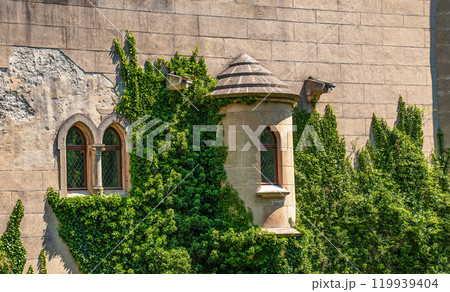 Beautiful Bojnice castle in Slovakia, Central Europe, UNESCO. Medieval architectural monument. Beautiful Bojnice castle in Slovakia, Central Europe, UNESCO. Medieval architectural monument. 119939404