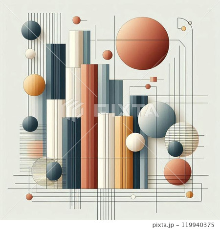 線と円のイラストデザイン 119940375