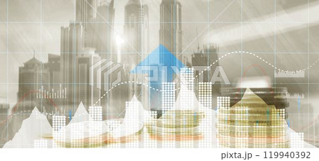 Business intelligence marketing finance management. Mixed Media 119940392