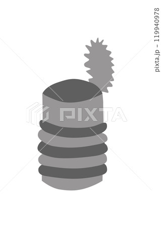 Simple clip art illustration of grey open tin can 119940978