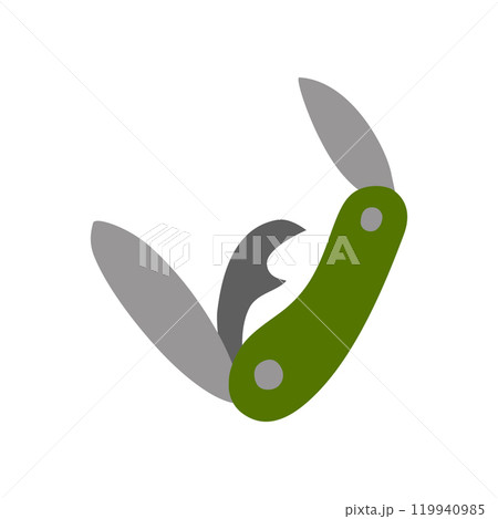 Abstract open penknife hand drawn illustration Abstract open penknife hand drawn illustration 119940985