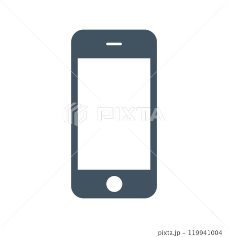 smartphone icon in glyph design style isolated on grey background. mobile phone symbol. vector illustration 119941004
