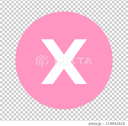 簡單的粉紅色 X 圖標 119942828