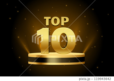 top 10 best golden podium award background 119943642