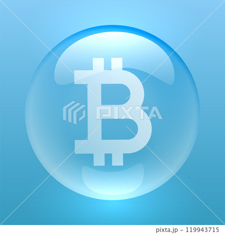 bitcoin symbol inside a bubble 119943715