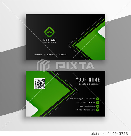 green and black business card modern design 119943738