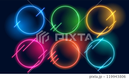 circle neon frames in many colors 119943806