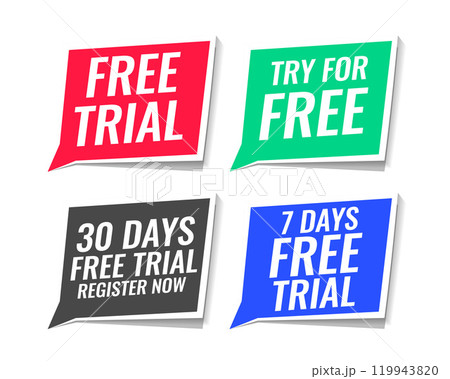 free trial stickers pack of four 119943820