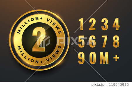 2 million or 2M views golden labels for videos 119943936